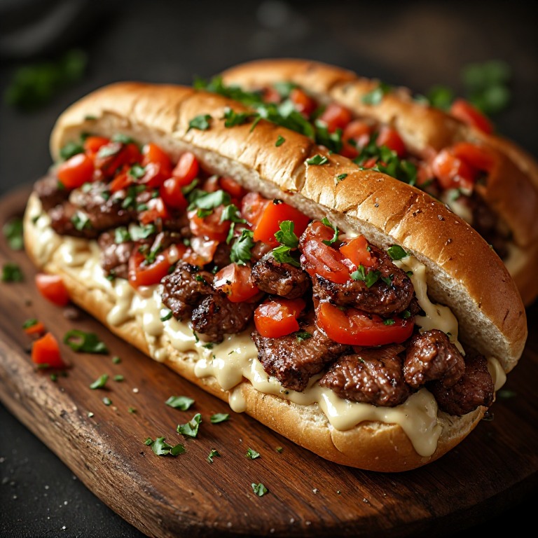 Grego de carne com pasta de alho